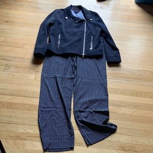 Tommy Hilfiger Navy Moto jacket and drawstring pants set
